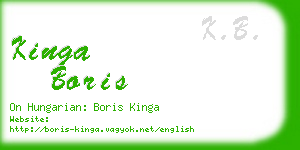 kinga boris business card